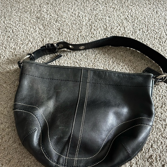 Vintage Coach SoHo Black Leather Shoulder Bag - Picture 2 of 6
